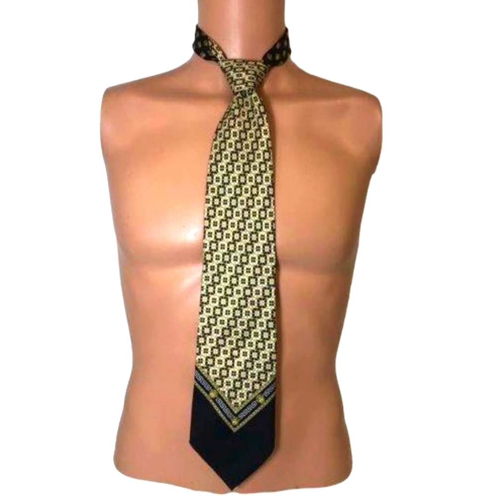 Euc Gianni Versace 100% Silk Medusa Tie, Coa